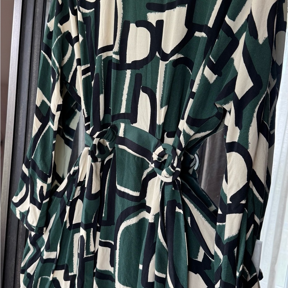 Zara Green Tie Front Sundress for Wedding Guest